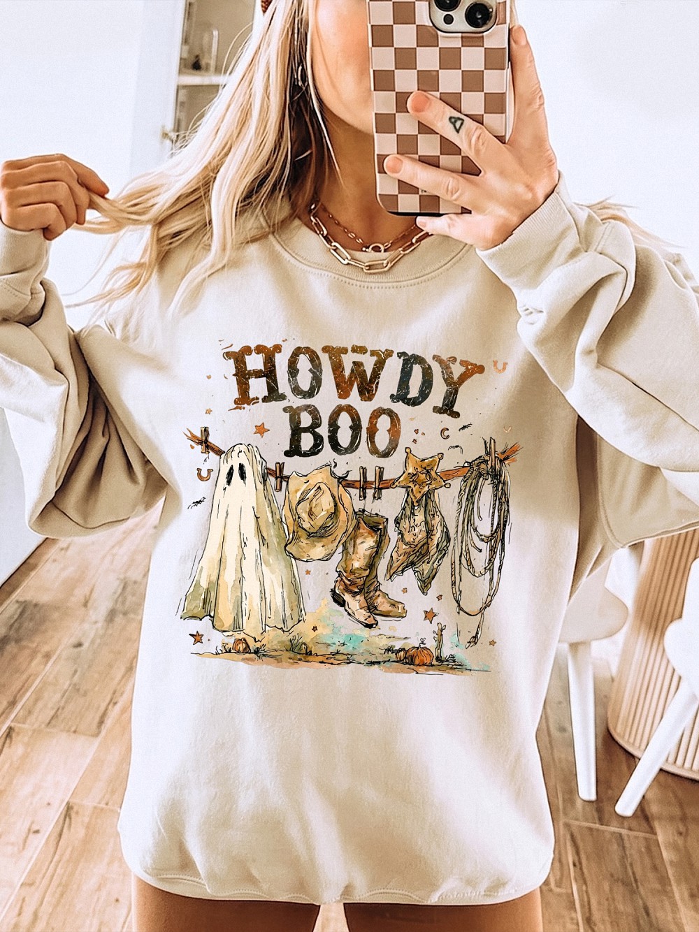 Howdy Boo Ghost Cowboy T-Shirt | Cute Western Halloween Tee