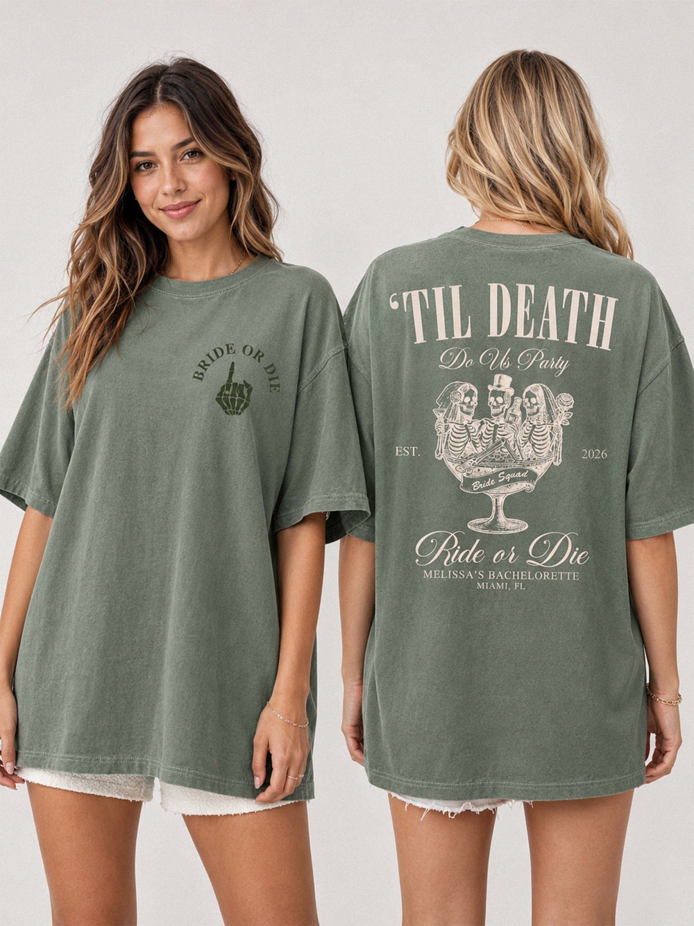Custom Til Death Do Us Party Bachelorette Shirt | Ride or Die Tee