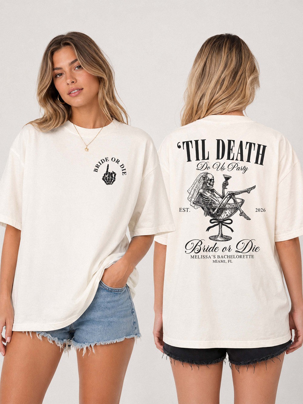 Custom Til Death Do Us Party Bachelorette Shirt | Ride or Die Tee