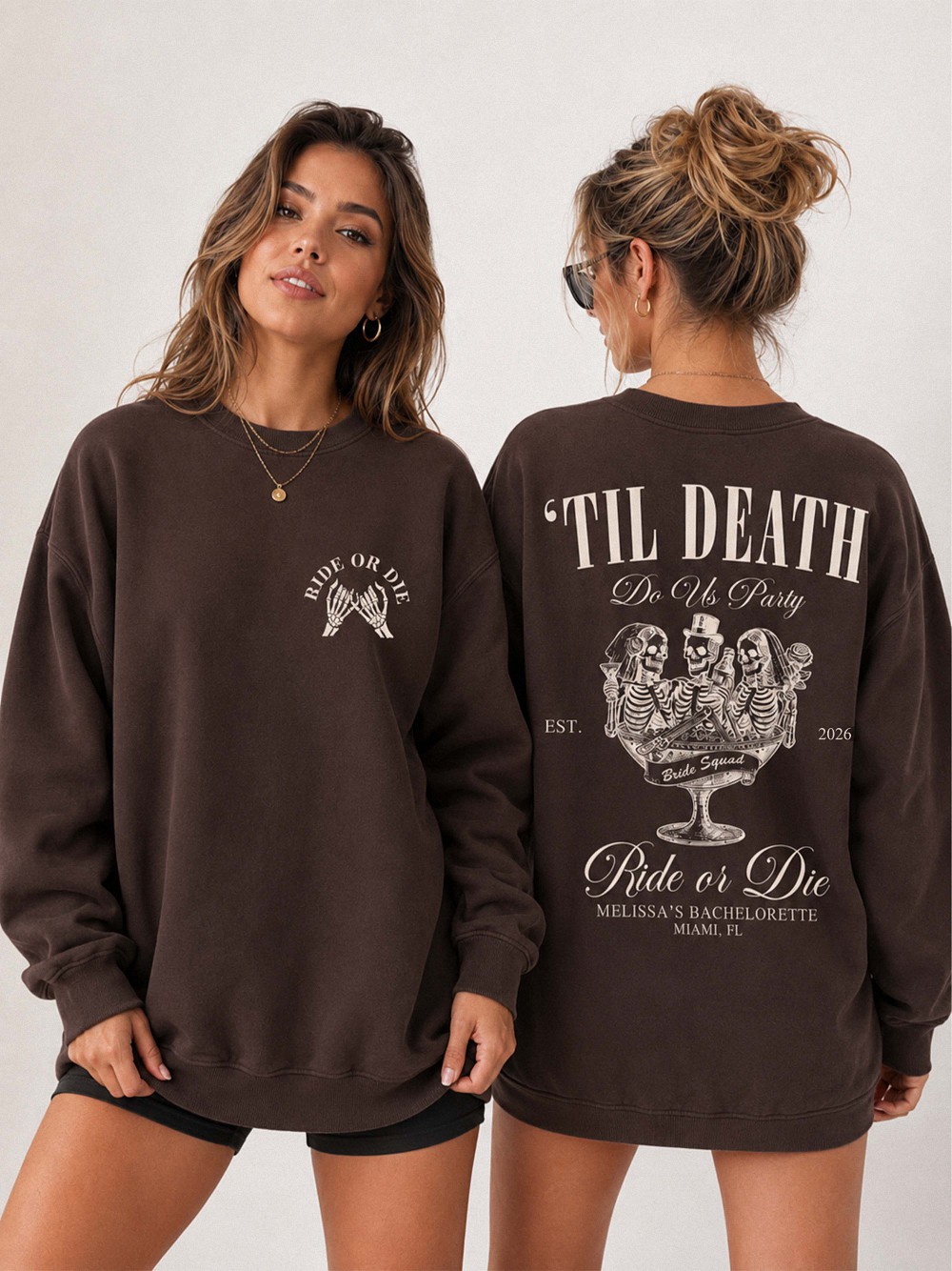 Custom Til Death Do Us Party Bachelorette Shirt | Ride or Die Tee
