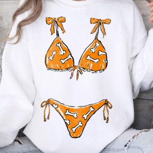 Apnobbou Funny Faux Bikini T-Shirt Dog Bone Beach Graphic Tee