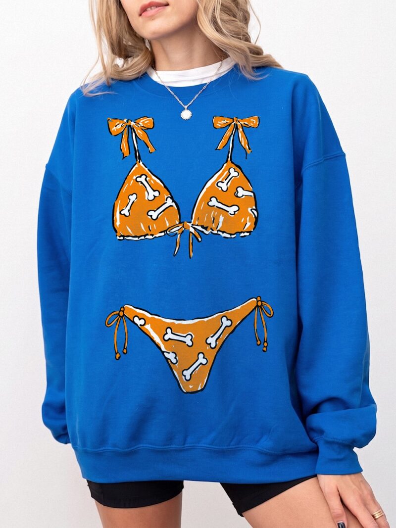 Apnobbou Funny Faux Bikini T-Shirt Dog Bone Beach Graphic Tee