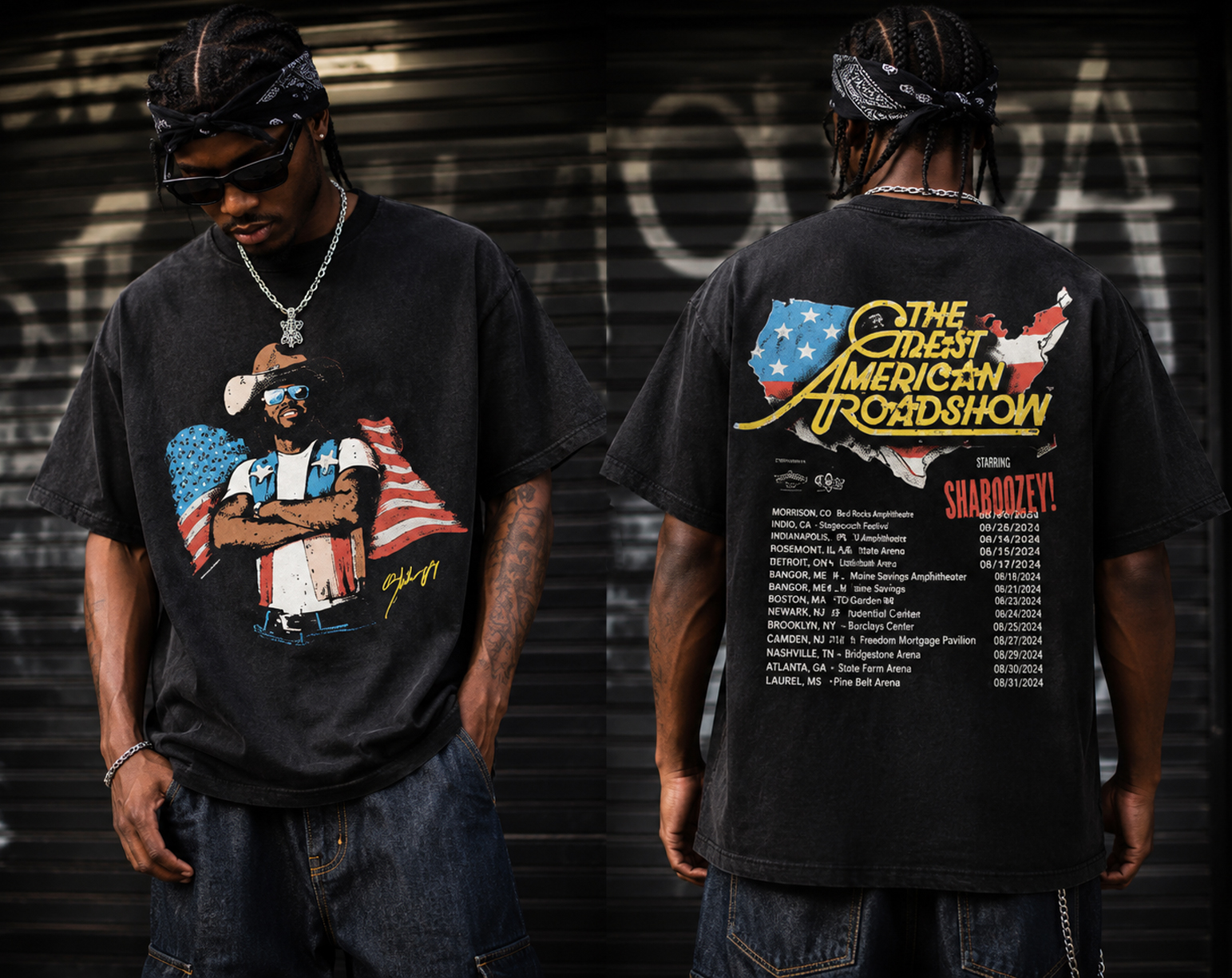 Vintage Shaboozey Great American Roadshow Tour T-Shirt