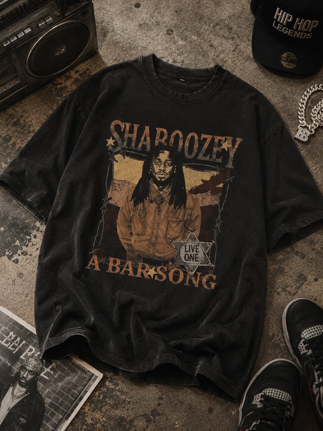Shaboozey A Bar Song Vintage Shirt - Country Rap Tee bvdkrmgo