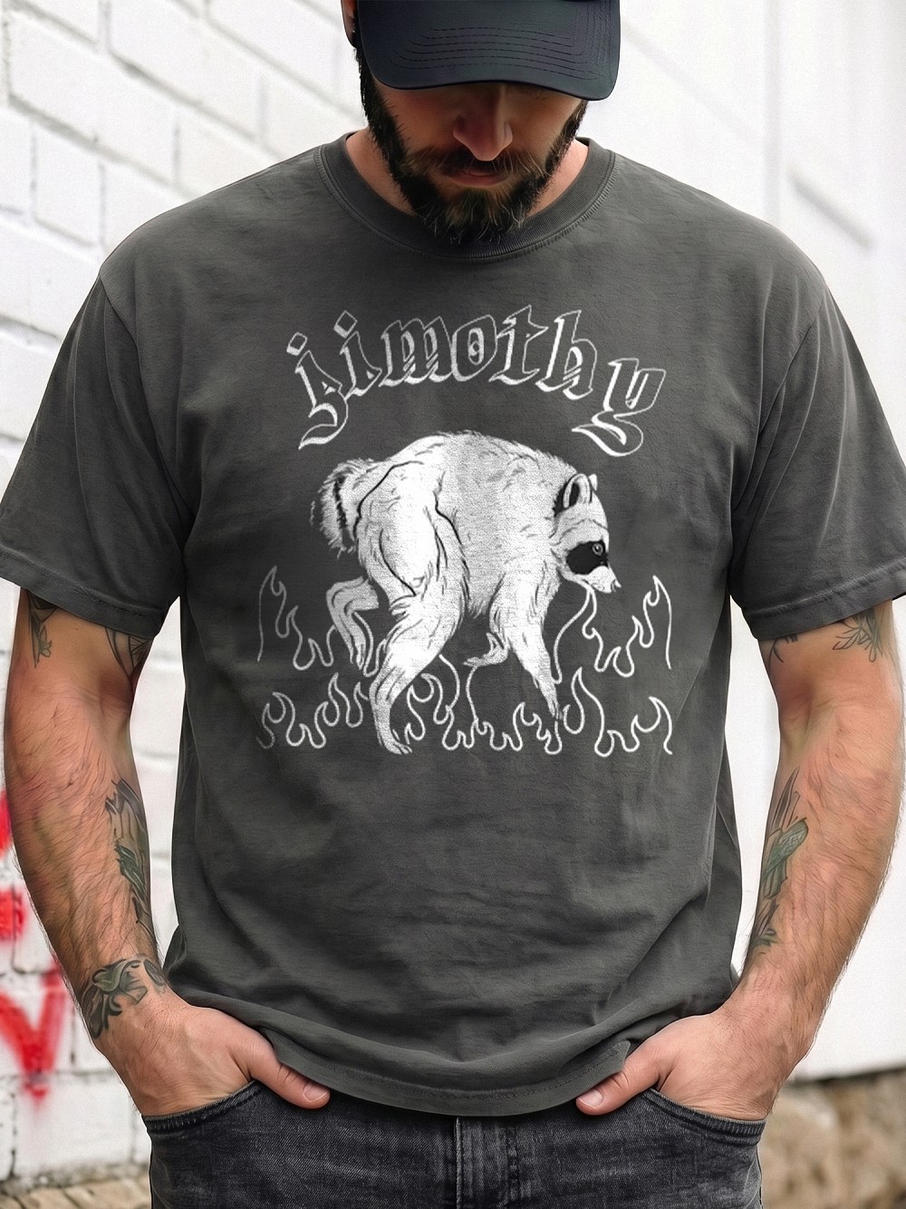 Jimothy Raccoon Graphic Tee - Weird Surreal Meme Shirt