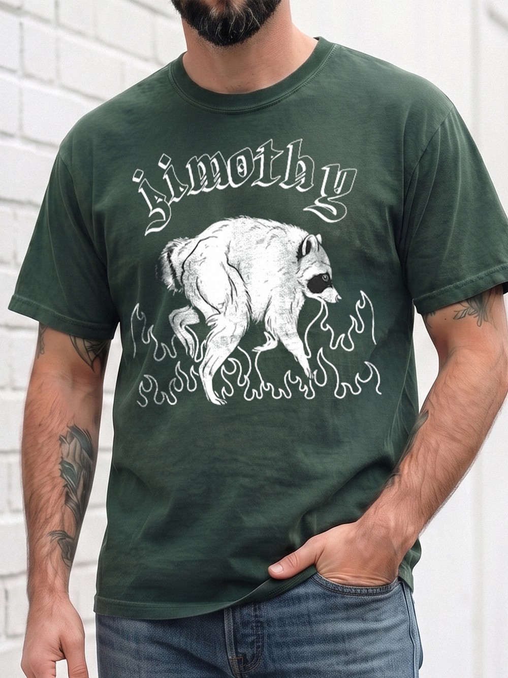 Jimothy Raccoon Graphic Tee - Weird Surreal Meme Shirt