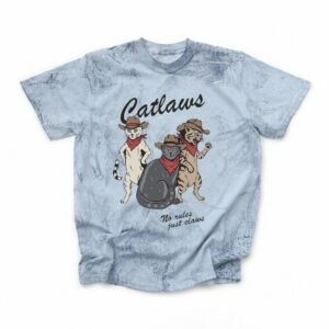 Catlaws Cowboy Cat Graphic Tee - Pink Tie Dye Western Shirt