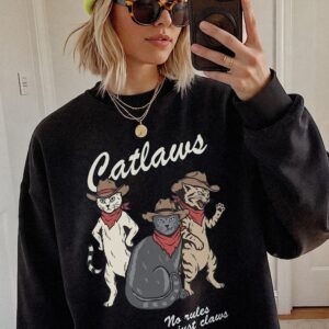 Catlaws Cowboy Cat Graphic Tee - Pink Tie Dye Western Shirt