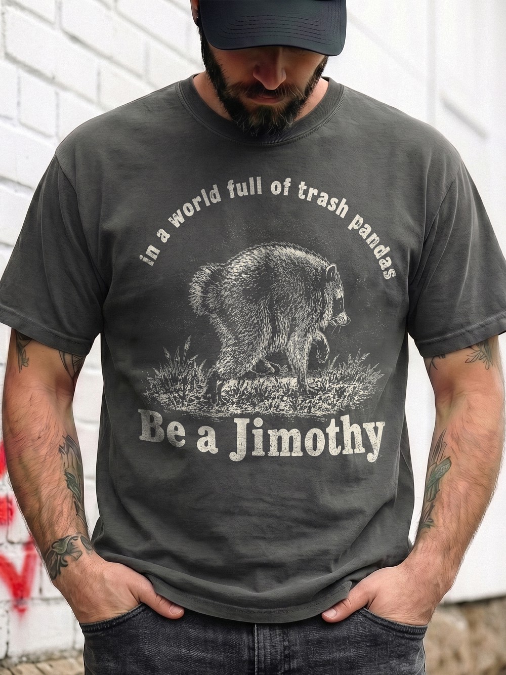 Jimothy Raccoon Shirt: In A World Full Of Trash Pandas Vintage Tee
