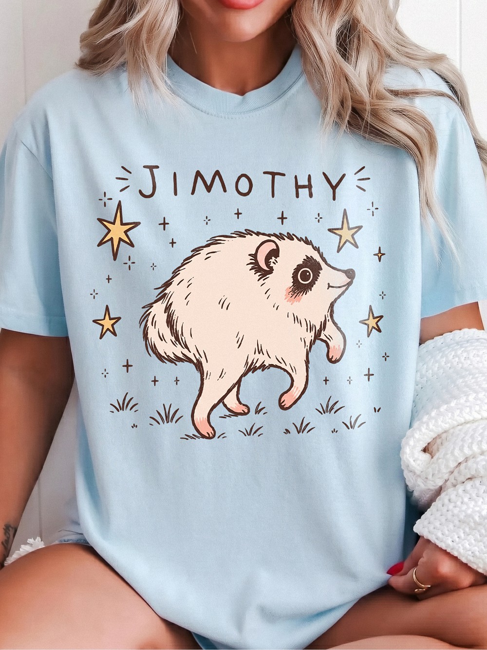 Jimothy Cute Racoon Seatle Graphic Tee - Whimsical Viral Animal Shirt