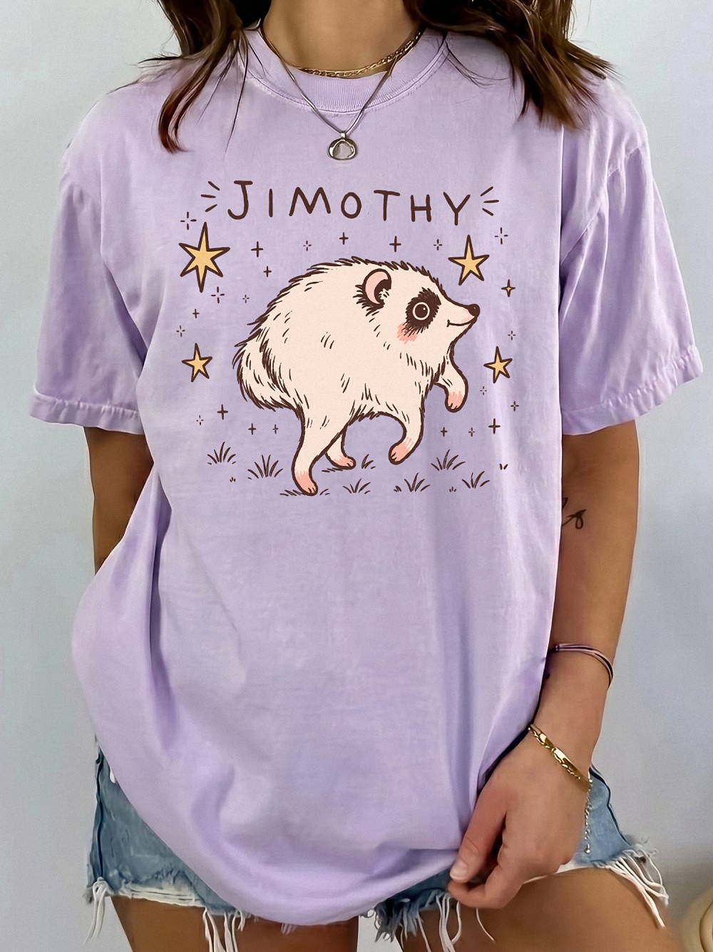 Jimothy Cute Racoon Seatle Graphic Tee - Whimsical Viral Animal Shirt