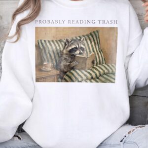 Probably Reading Trash Raccoon T-Shirt, Funny Book Lover Tee