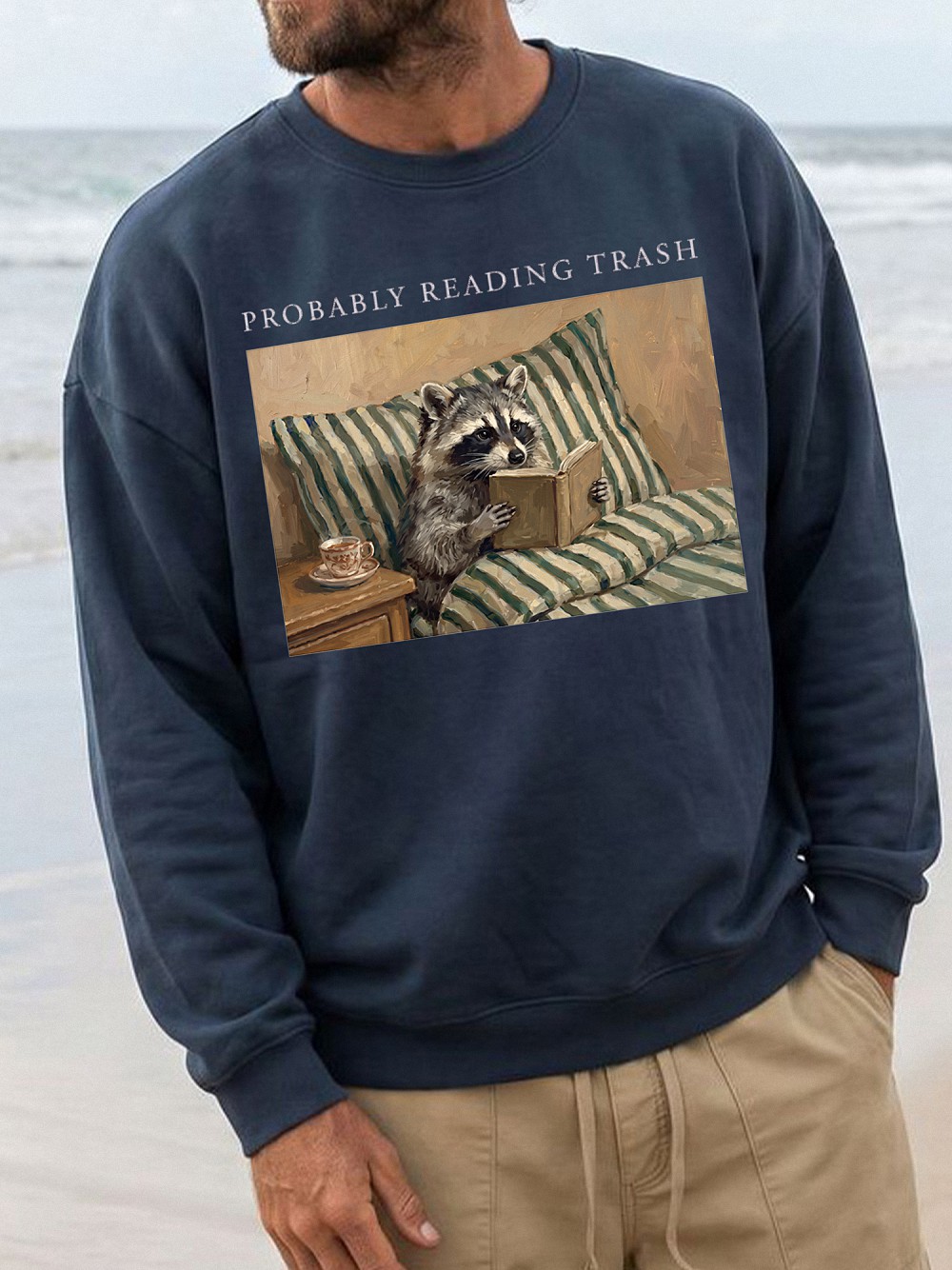 Probably Reading Trash Raccoon T-Shirt, Funny Book Lover Tee