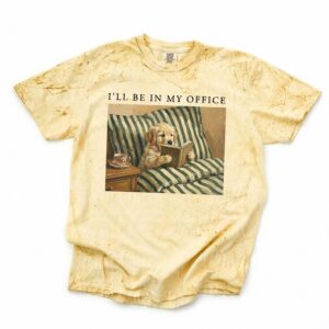 "I'll Be In My Office" Funny Introvert Reading Dog Tee