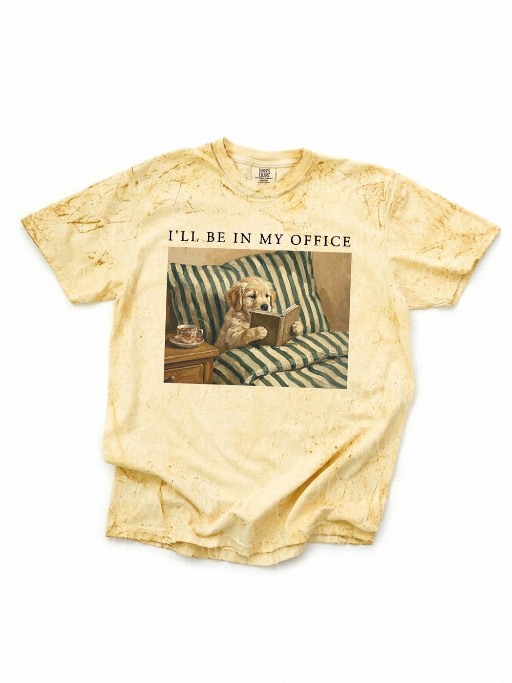 "I'll Be In My Office" Funny Introvert Reading Dog Tee