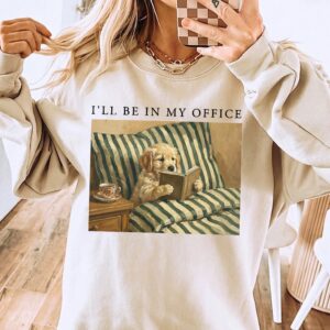 "I'll Be In My Office" Funny Introvert Reading Dog Tee