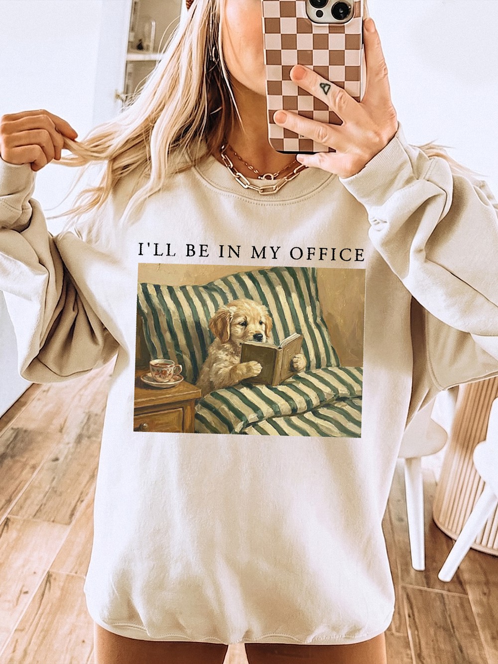 "I'll Be In My Office" Funny Introvert Reading Dog Tee