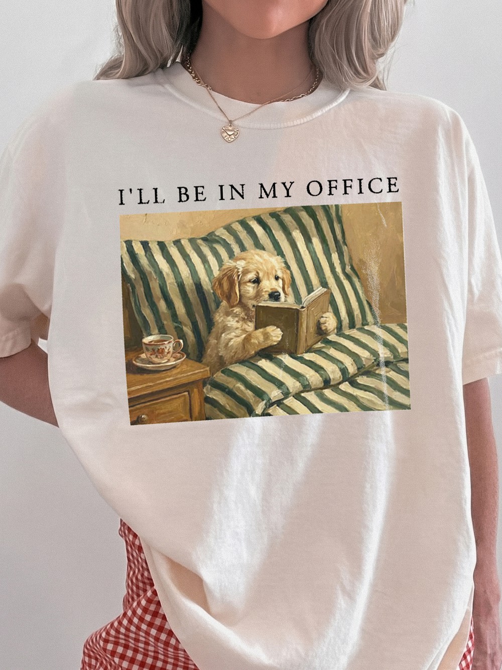 "I'll Be In My Office" Funny Introvert Reading Dog Tee