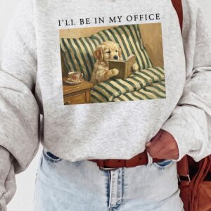 "I'll Be In My Office" Funny Introvert Reading Dog Tee