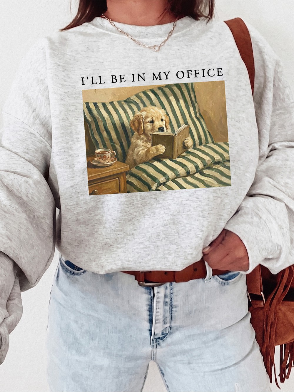 "I'll Be In My Office" Funny Introvert Reading Dog Tee