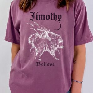 Jimothy Believe Winged Raccoon Shirt | Vintage Cryptid Graphic Tee