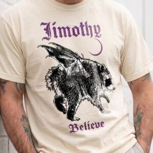 Jimothy Believe Winged Raccoon Shirt | Vintage Cryptid Graphic Tee