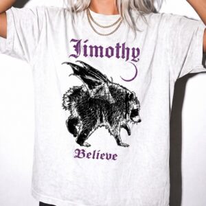 Jimothy Believe Winged Raccoon Shirt | Vintage Cryptid Graphic Tee