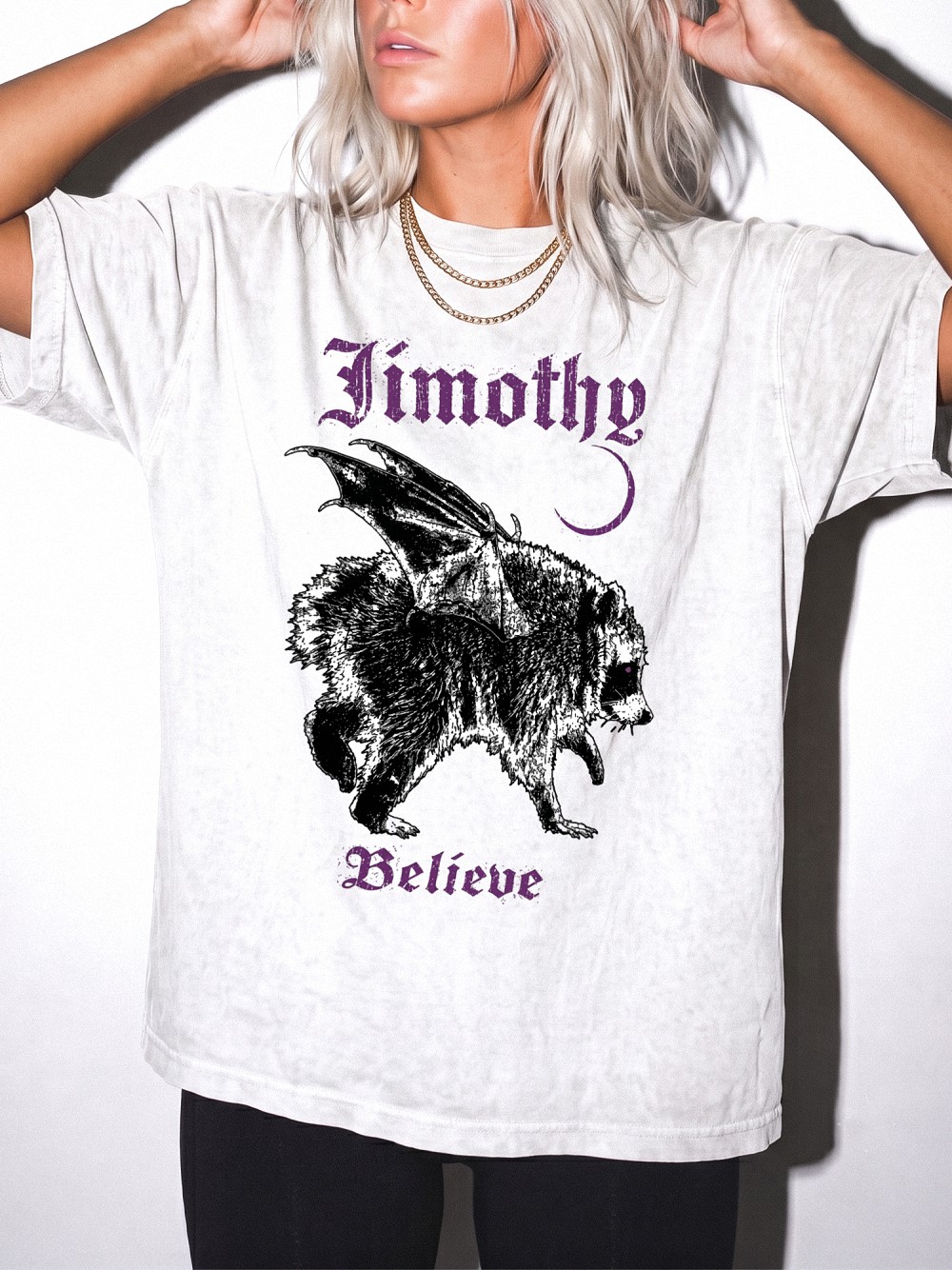 Jimothy Believe Winged Raccoon Shirt | Vintage Cryptid Graphic Tee