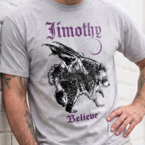 Jimothy Believe Winged Raccoon Shirt | Vintage Cryptid Graphic Tee