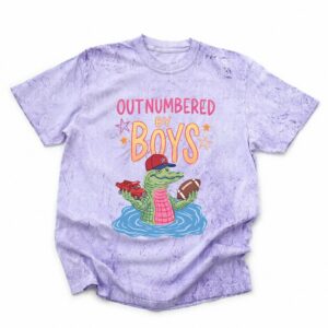 Outnumbered By Boys Alligator Shirt | Funny Boy Mom Graphic Tee