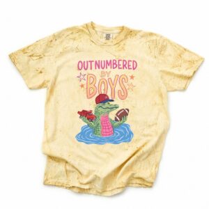 Outnumbered By Boys Alligator Shirt | Funny Boy Mom Graphic Tee