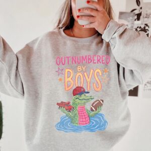 Outnumbered By Boys Alligator Shirt | Funny Boy Mom Graphic Tee