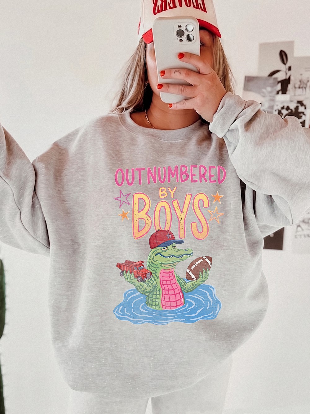 Outnumbered By Boys Alligator Shirt | Funny Boy Mom Graphic Tee