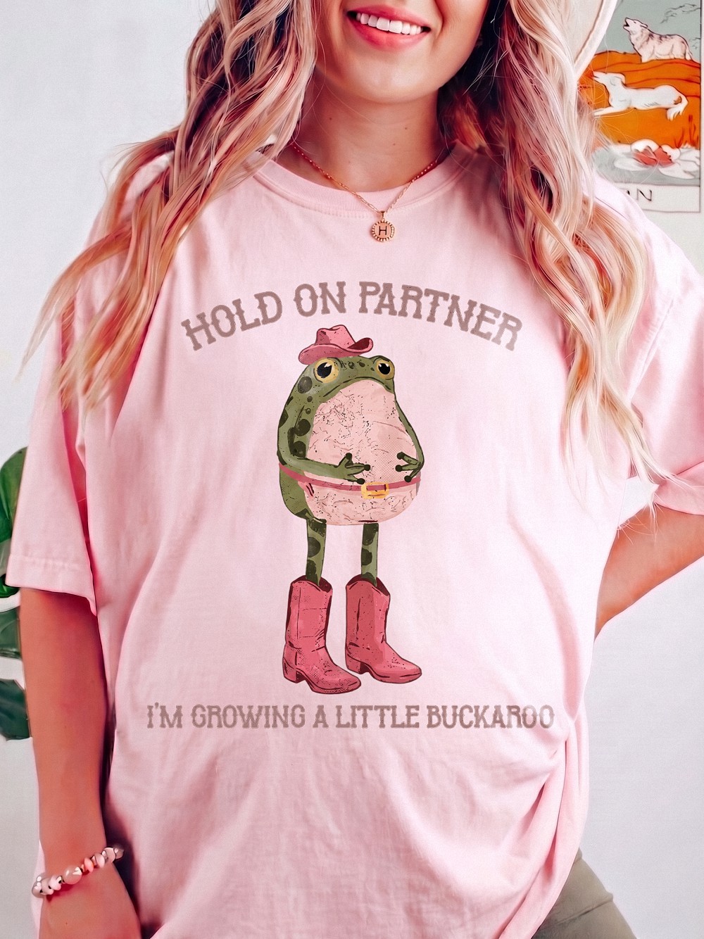 Growing A Little Buckaroo Western Maternity Shirt | Cowboy Frog Tee