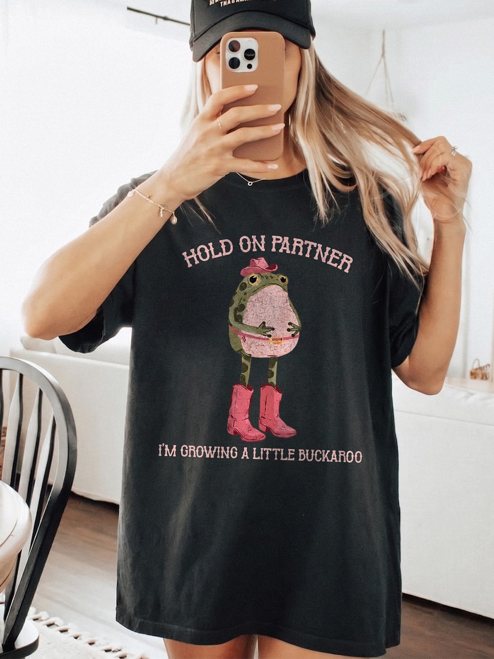 Growing A Little Buckaroo Western Maternity Shirt | Cowboy Frog Tee