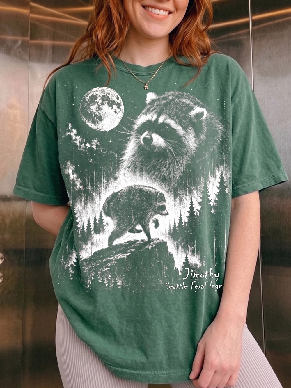 Timothy Seattle Feral Legend Raccoon Shirt - PNW Wildlife Graphic Tee
