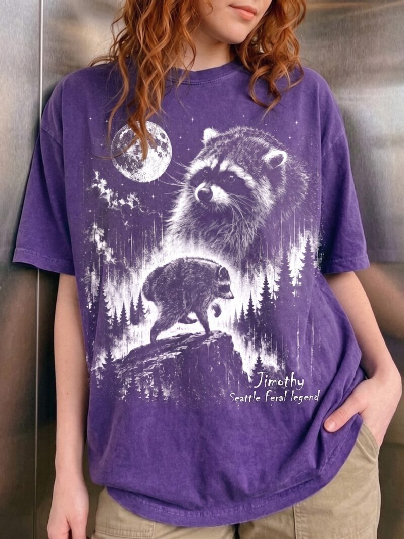 Jimothy Seattle Feral Legend Raccoon Shirt - Protect Wildlife Graphic Tee