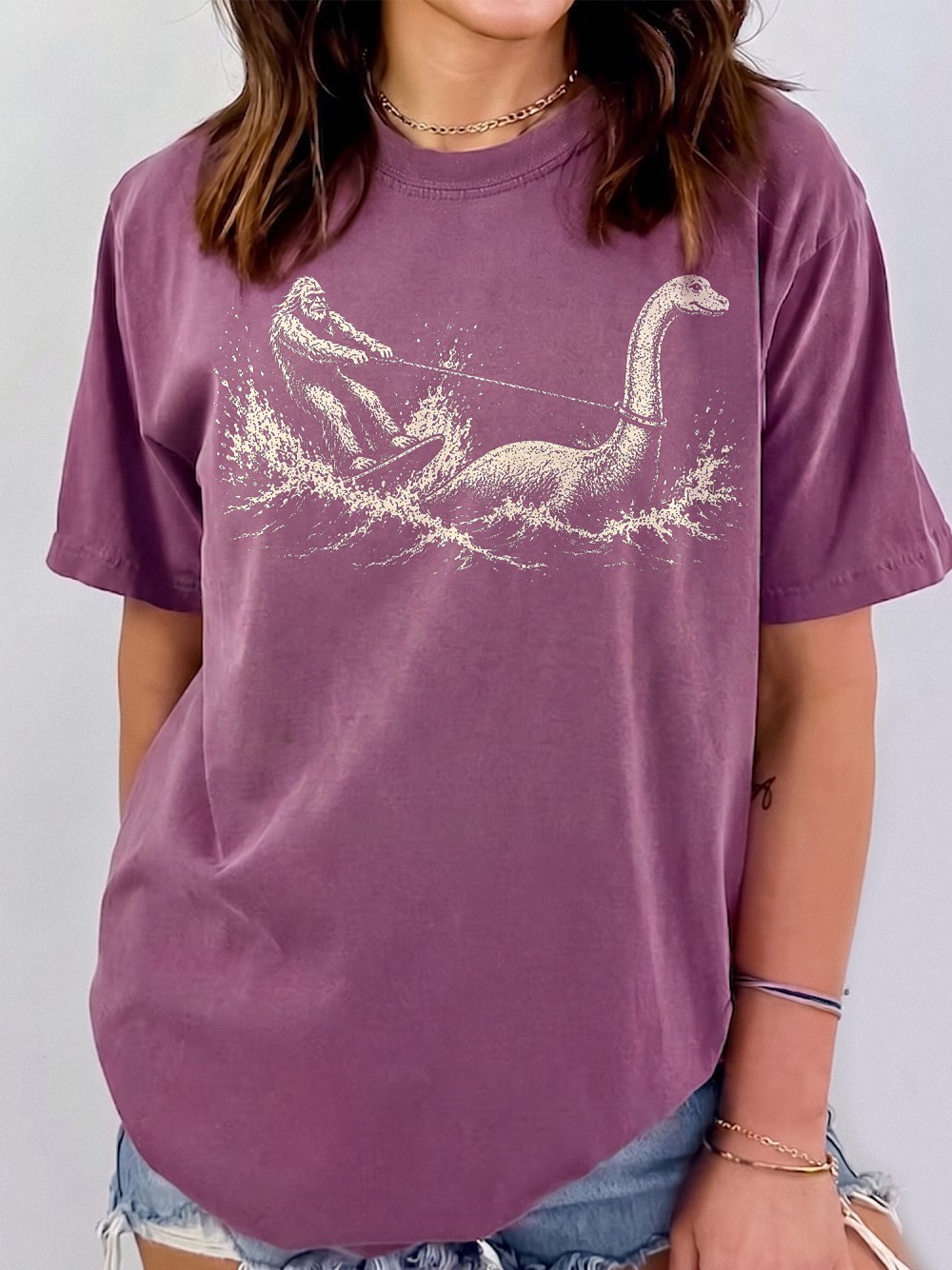 Vintage Bigfoot and Loch Ness Monster T-Shirt - Funny Cryptid AST Tee