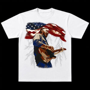 Jelly Roll American Flag Guitar T-Shirt | Patriotic Lightning Graphic Tee