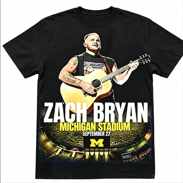 Zach Bryan Michigan Stadium Sept 27 Vintage Tour Shirt