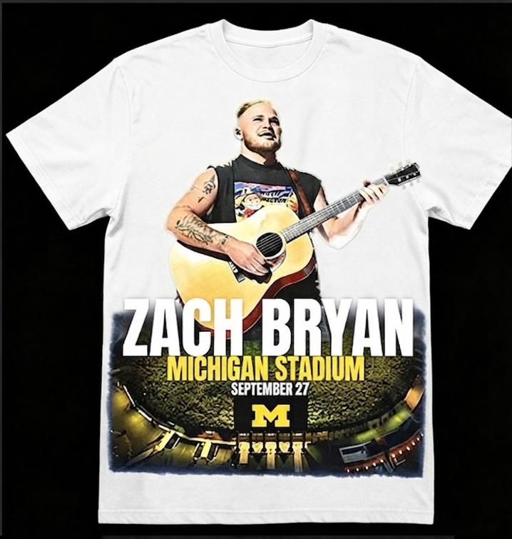 Zach Bryan Michigan Stadium Sept 27 Vintage Tour Shirt