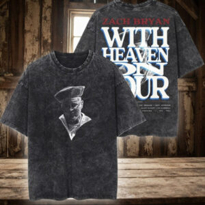 Zach Bryan With Heaven On Tour Vintage Acid Wash Tee