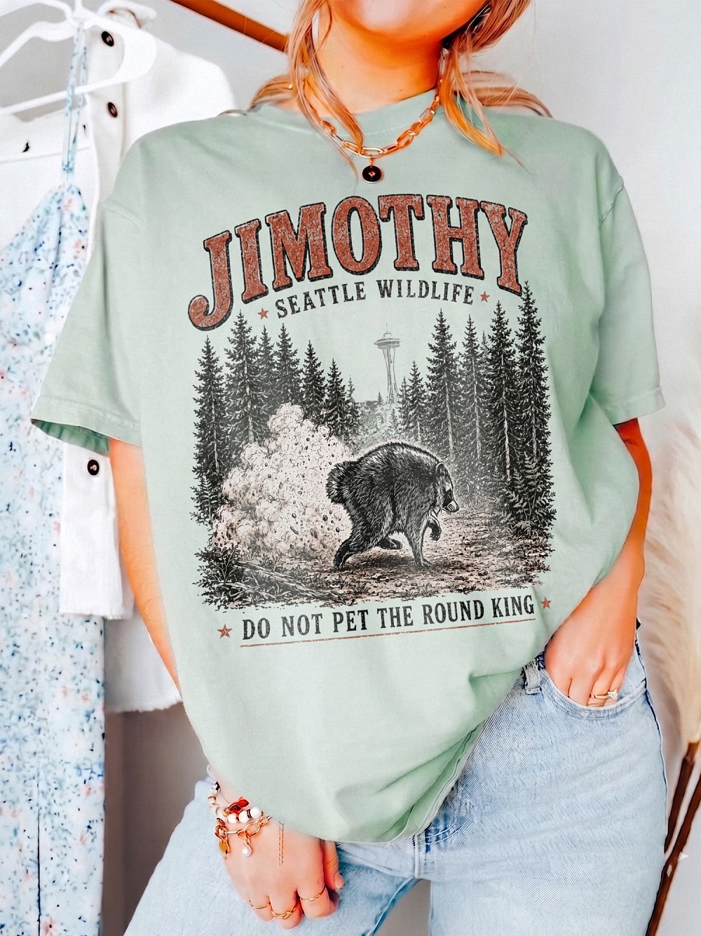 Jimothy Seattle Wildlife Shirt - Funny Round King Bear Oversized Tee