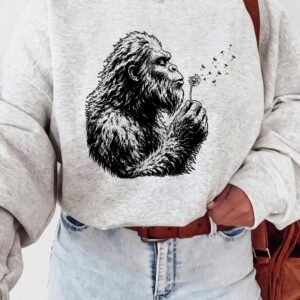 Boho Bigfoot Dandelion Graphic Tee - Gentle Sasquatch Nature Shirt