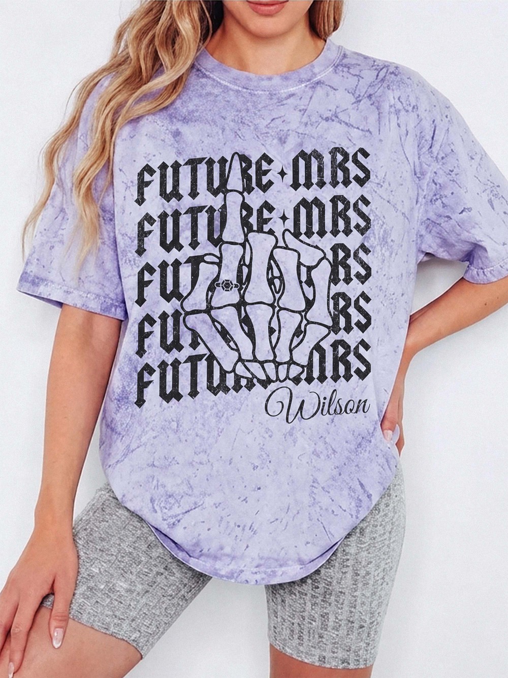 Custom Future Mrs Skeleton Hand Engagement Sweatshirt