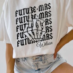 Custom Future Mrs Skeleton Hand Engagement Sweatshirt