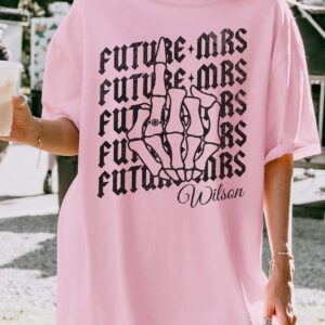 Custom Future Mrs Skeleton Hand Engagement Sweatshirt