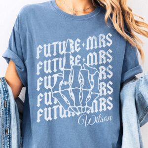 Custom Future Mrs Skeleton Hand Engagement Sweatshirt