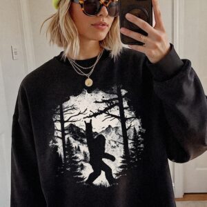 Bigfoot Sweatshirt - Funny Sasquatch Forest Graphic Crewneck