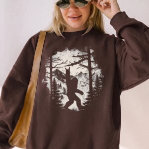 Bigfoot Sweatshirt - Funny Sasquatch Forest Graphic Crewneck